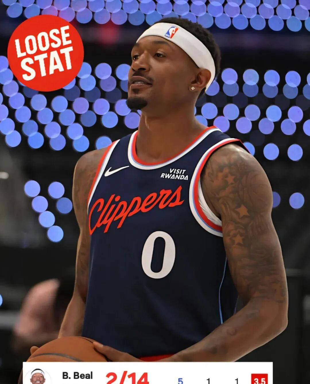 表(biǎo)现低迷！比尔场均7分，独行侠和快船排(pái)名(míng)垫底